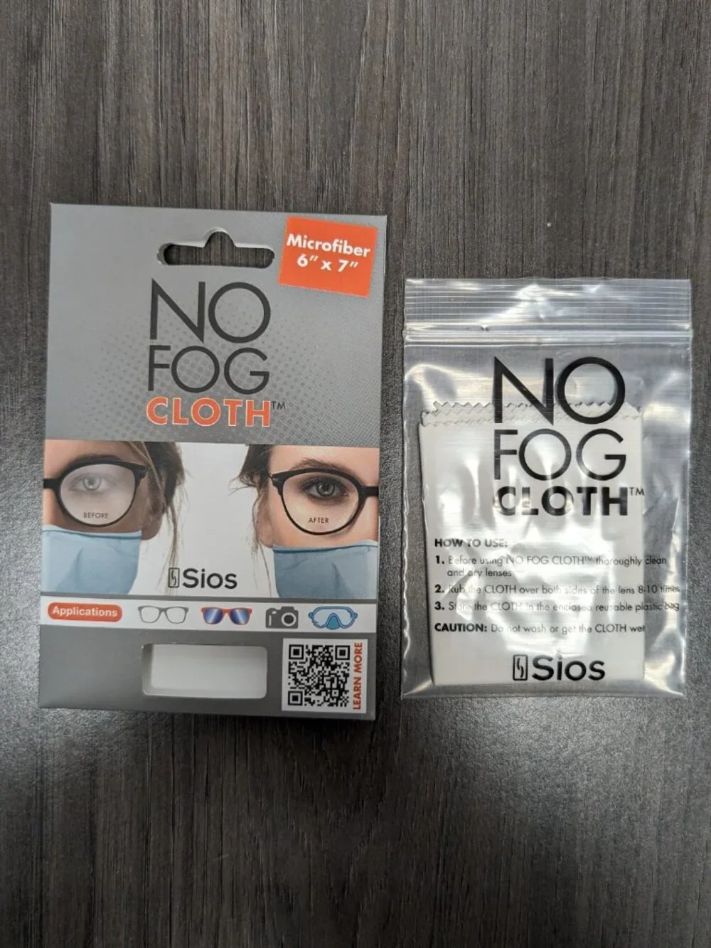 Set of 5 Sios Santinelli NO FOG Microfiber Lens Cloth for Glasses Lenses, 6 x 7